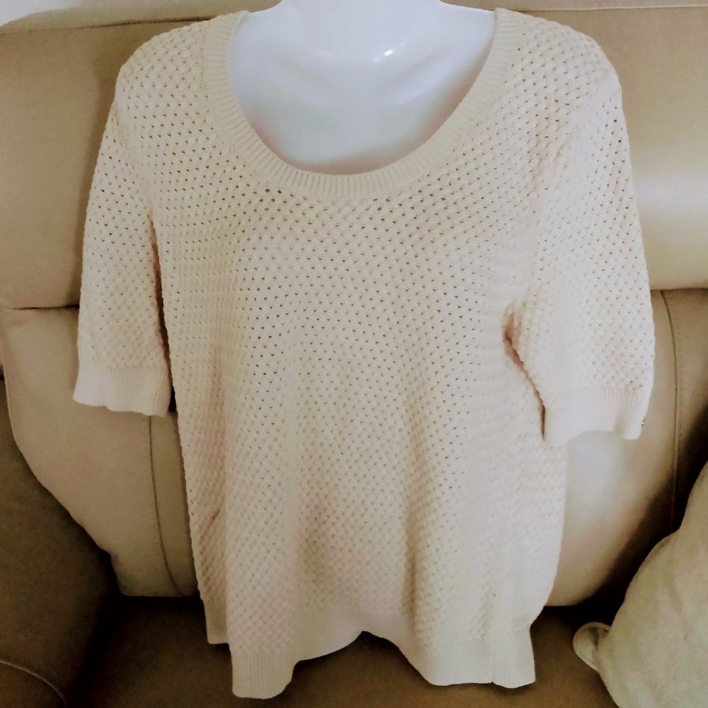 BANANA REPUBLIC WOMEN SHORT SLEEVES KNIT SWEATER X-LARGE - Picture 10 of 10